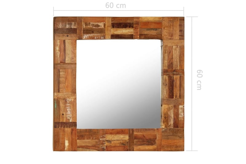 Väggspegel massivt återvunnet trä 60x60 cm - Brun - Inredning - Speglar - Väggspegel