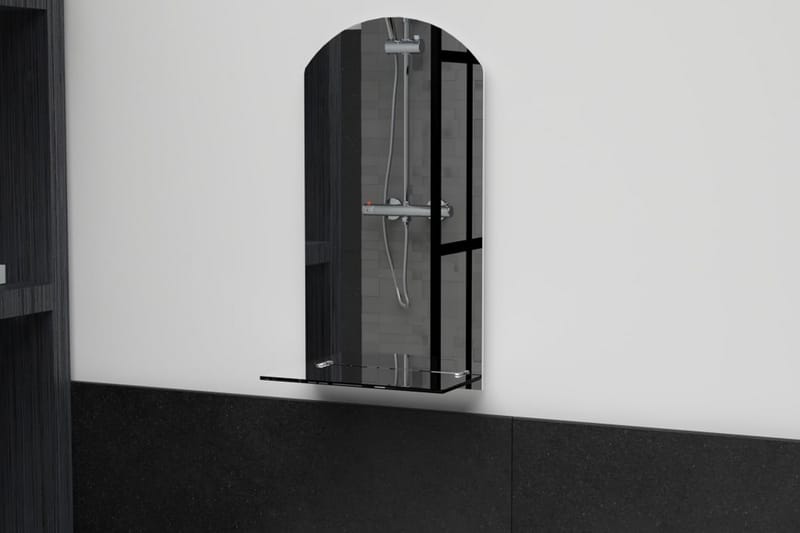 Väggspegel med hylla 20x40 cm härdat glas - Silver - Inredning - Speglar - Väggspegel