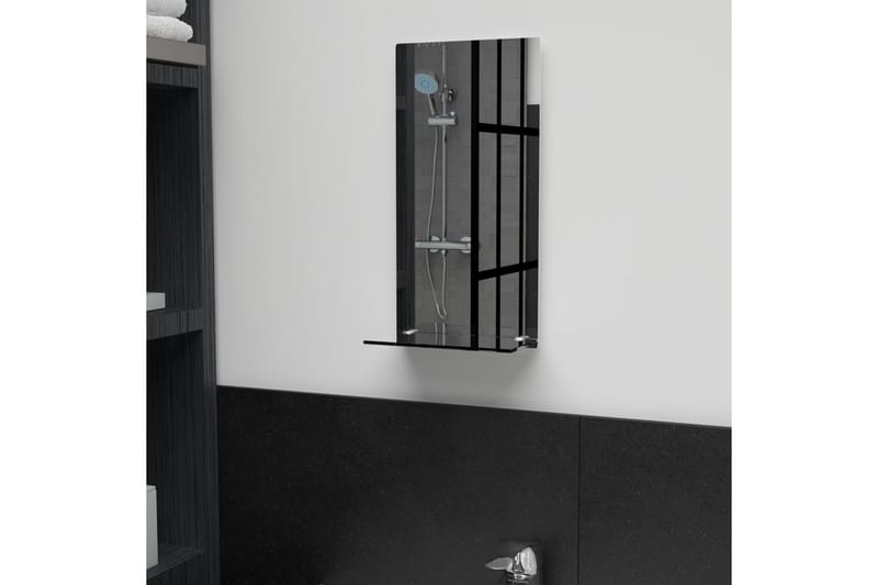 Väggspegel med hylla 20x40 cm härdat glas - Silver - Inredning - Speglar - Väggspegel