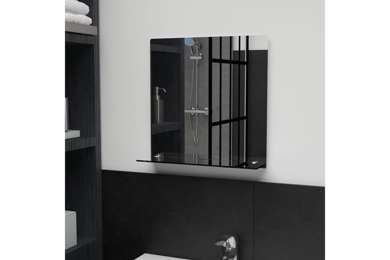 Väggspegel med hylla 40x40 cm härdat glas - Vit - Inredning - Speglar - Väggspegel