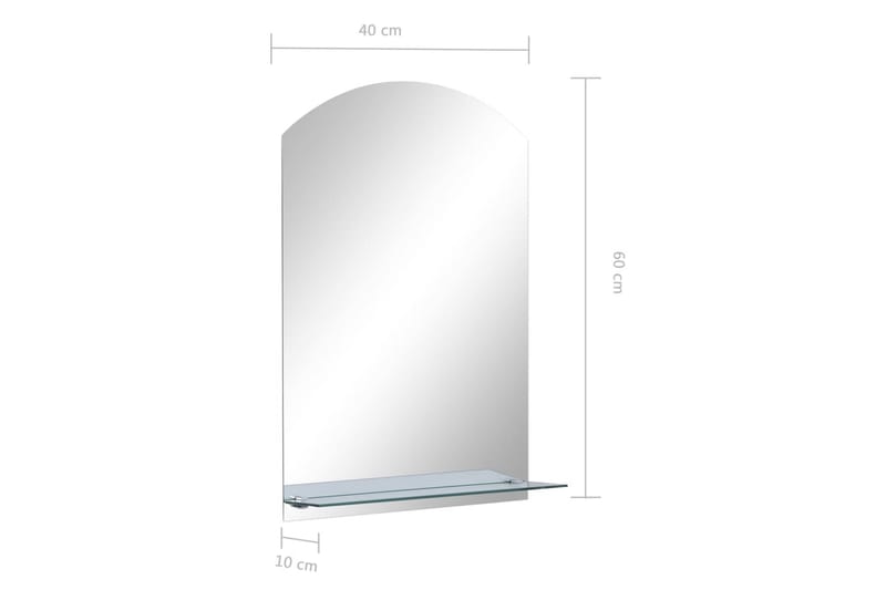 Väggspegel med hylla 40x60 cm härdat glas - Silver - Inredning - Speglar - Väggspegel
