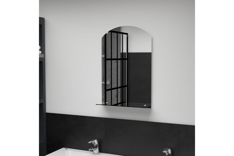 Väggspegel med hylla 40x60 cm härdat glas - Silver - Inredning - Speglar - Väggspegel