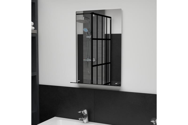 Väggspegel med hylla 40x60 cm härdat glas - Silver - Inredning - Speglar - Väggspegel