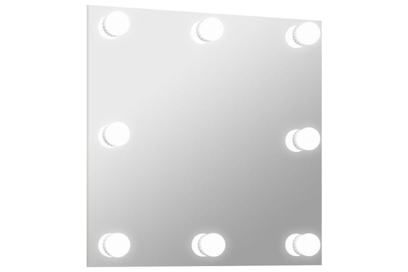 Väggspegel med LED-belysning fyrkantig - Silver - Väggspegel - Hallspegel
