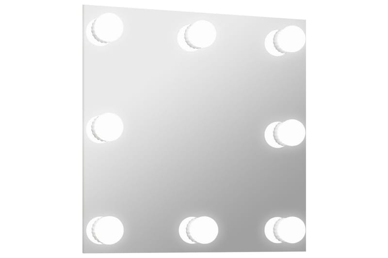 Väggspegel med LED-belysning fyrkantig - Silver - Väggspegel - Hallspegel