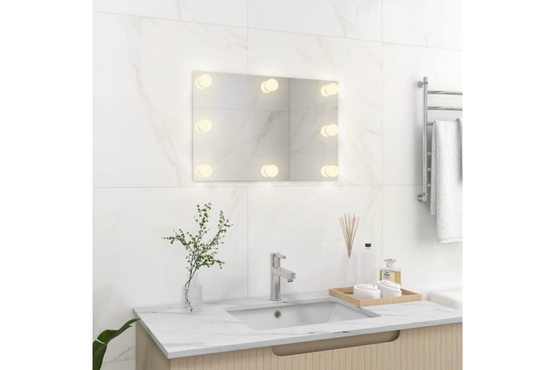 Väggspegel med LED-belysning Rektangulärt - Silver - Inredning - Speglar - Väggspegel