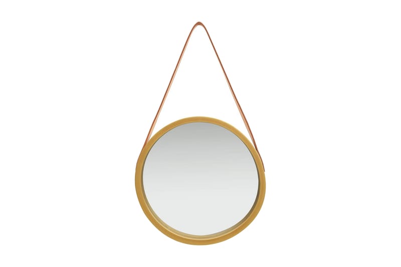 Väggspegel med rem 40 cm guld - Guld - Inredning - Speglar - Väggspegel