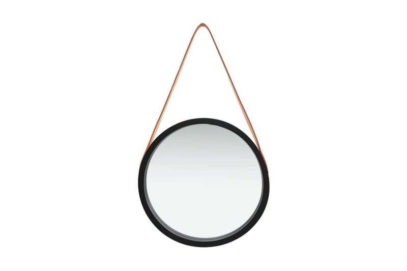 Väggspegel med rem 40 cm svart - Svart - Inredning - Speglar - Väggspegel