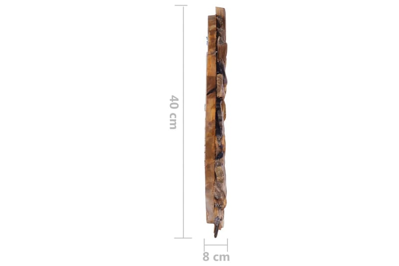 Väggspegel rund 40 cm teak - Brun - Inredning - Speglar - Väggspegel