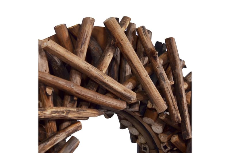 Väggspegel rund 60 cm teak - Brun - Inredning - Speglar - Väggspegel