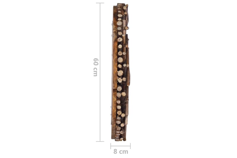 Väggspegel rund 60 cm teak - Brun - Inredning - Speglar - Väggspegel