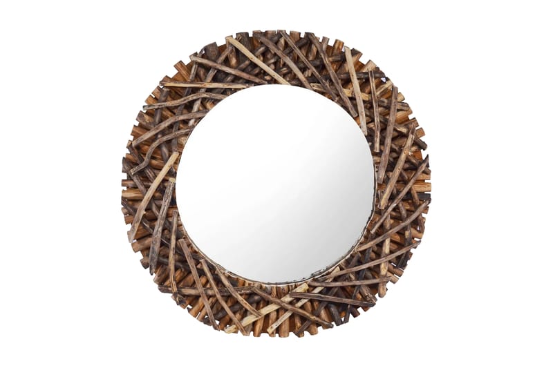 Väggspegel rund 60 cm teak - Brun - Inredning - Speglar - Väggspegel