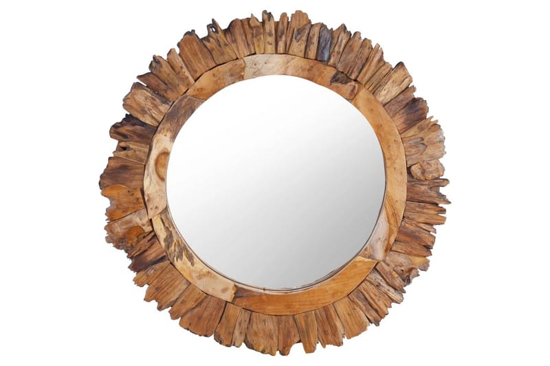 Väggspegel rund 60 cm teak - Brun - Inredning - Speglar - Väggspegel