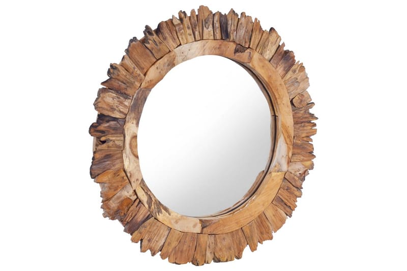Väggspegel rund 60 cm teak - Brun - Inredning - Speglar - Väggspegel