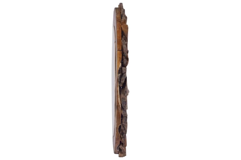 Väggspegel rund 60 cm teak - Brun - Inredning - Speglar - Väggspegel