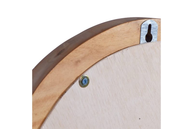 Väggspegel rund 60 cm teak - Brun - Väggspegel - Hallspegel
