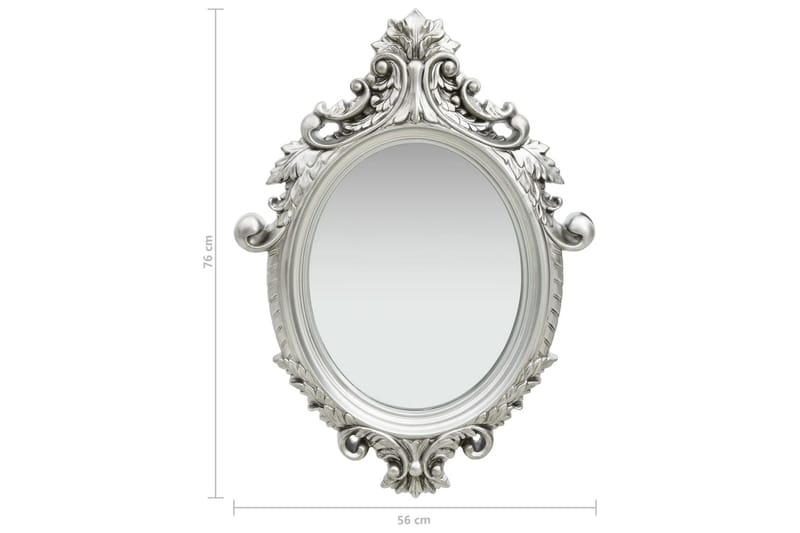 Väggspegel slottsstil 56x76 cm silver - Silver - Inredning - Speglar - Väggspegel