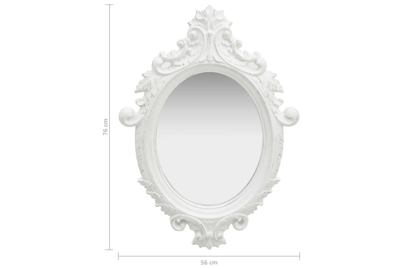 Väggspegel slottsstil 56x76 cm vit - Vit - Inredning - Speglar - Väggspegel