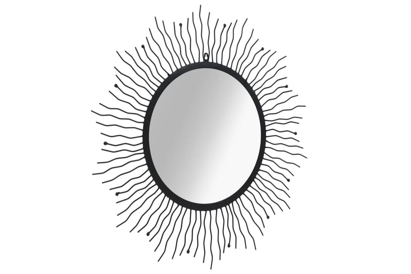 Väggspegel sol 80 cm svart - Svart - Väggspegel - Hallspegel