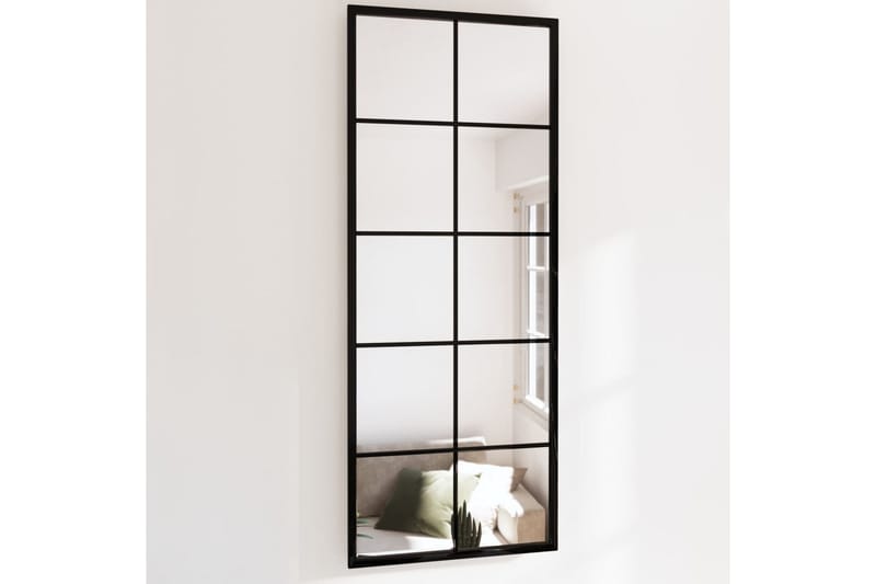 Väggspegel svart 100x40 cm metall - Svart - Inredning - Speglar - Väggspegel