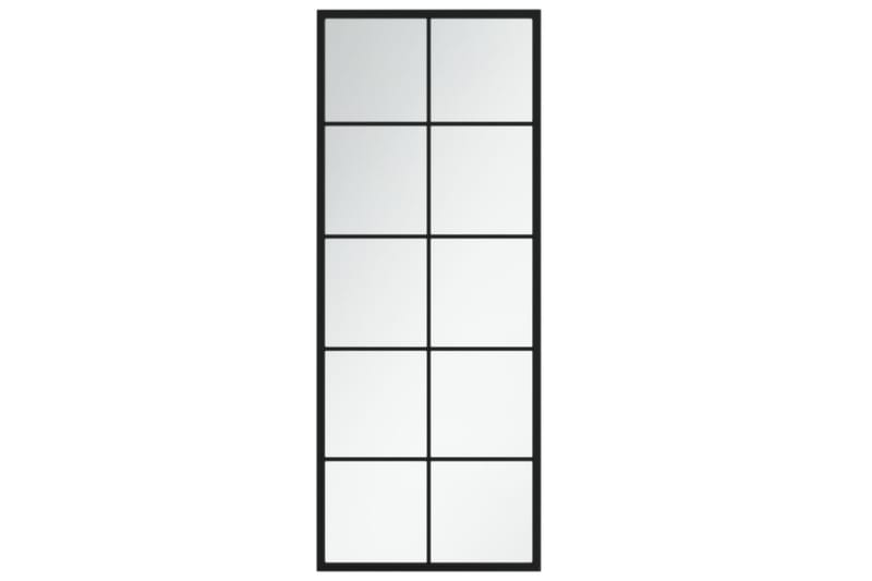 Väggspegel svart 100x40 cm metall - Svart - Väggspegel - Hallspegel
