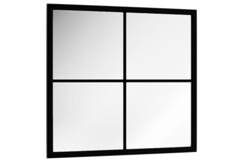 Väggspegel svart 40x40 cm metall - Svart - Inredning - Speglar - Väggspegel