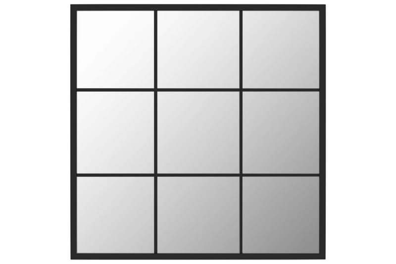 Väggspegel svart 60x60 cm metall - Svart - Väggspegel - Hallspegel