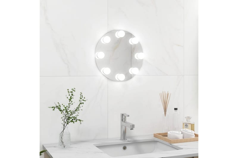 Väggspegel utan ram LED-belysning rund - Silver - Inredning - Speglar - Väggspegel