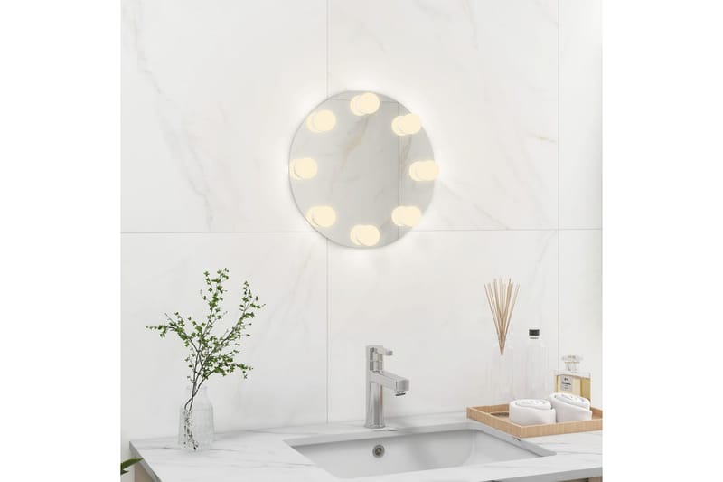 Väggspegel utan ram LED-belysning rund - Silver - Inredning - Speglar - Väggspegel