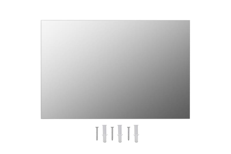 Väggspeglar 2 st 60x40 cm fyrkantig glas - Silver - Väggspegel - Hallspegel