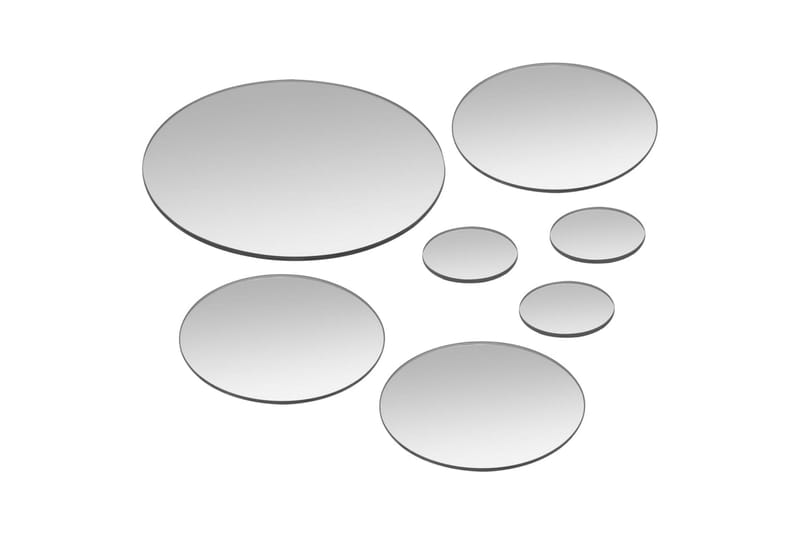 Väggspeglar 7 st rund glas - Silver - Väggspegel - Hallspegel