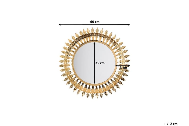 Vorey Spegel 60 cm - Guld - Väggspegel - Hallspegel