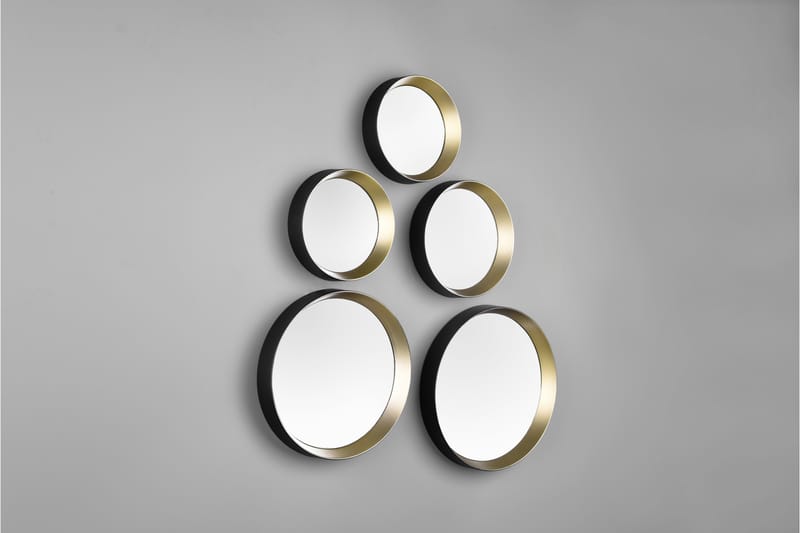 Vivien Spegelset 5-Delar Svart/Guld - Svart/Guld - Inredning - Speglar - Väggspegel