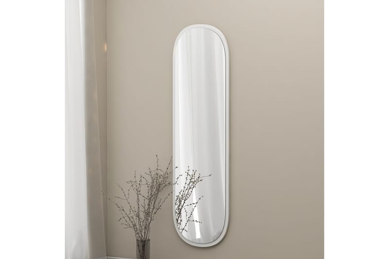 Zeos Spegel 40 cm Rektangulär - Vit - Väggspegel - Hallspegel - Helkroppsspegel