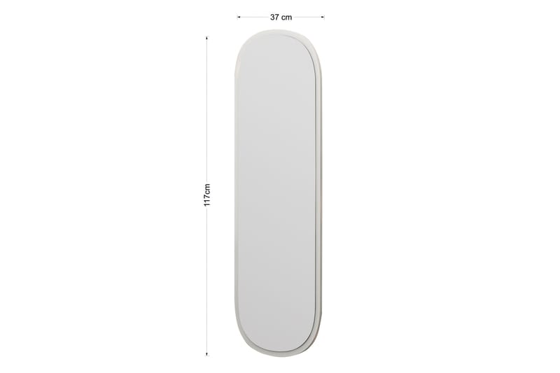 Zeos Spegel 40 cm Rektangulär - Vit - Väggspegel - Helkroppsspegel - Hallspegel