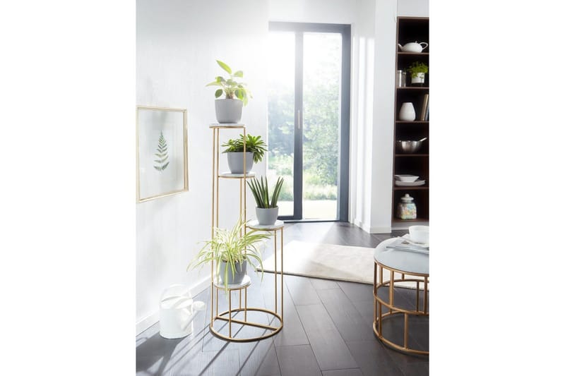 Stående hylla Wohnling Äkta marmortopp blomma ståtlig metallbas modern - Inredning - Kruka & ytterkruka