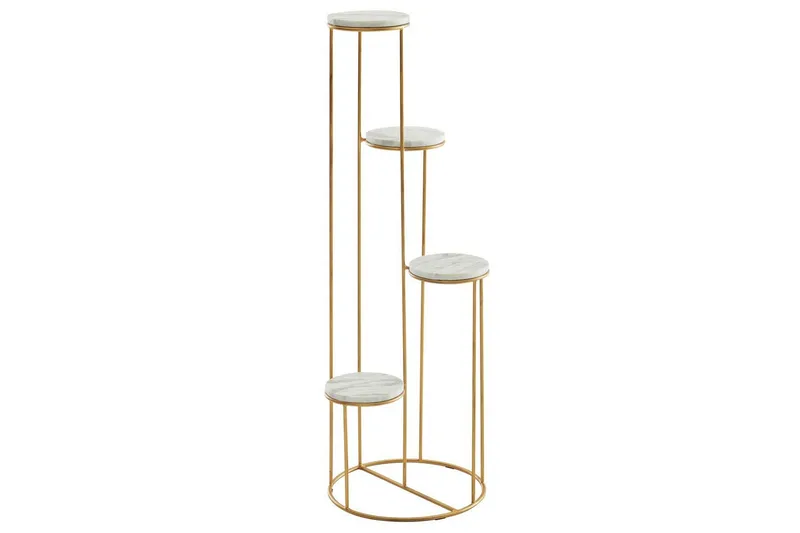 Stående hylla Wohnling Äkta marmortopp blomma ståtlig metallbas modern, undefined