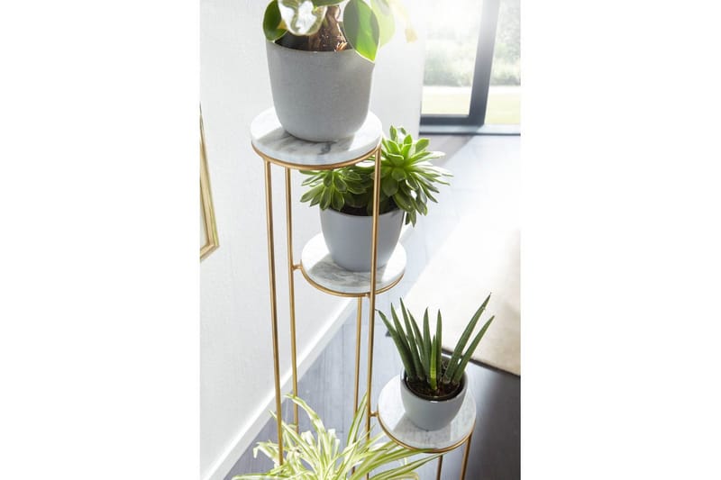 Stående hylla Wohnling Äkta marmortopp blomma ståtlig metallbas modern - Inredning - Kruka & ytterkruka