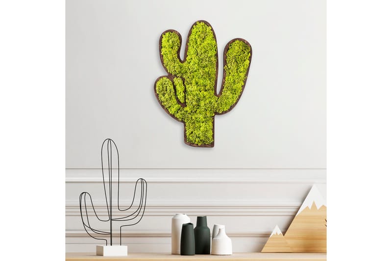 Cactus Canvastavla - Grön/Vit - Inredning - Tavlor & konst - Canvastavlor