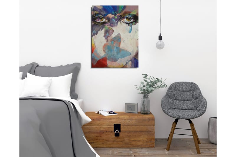 Canvastavla - Ögon med abstrakta färgtoner och drömlik bakgrund - Grön / Blå / Rosa - Inredning - Tavlor & konst - Canvastavlor