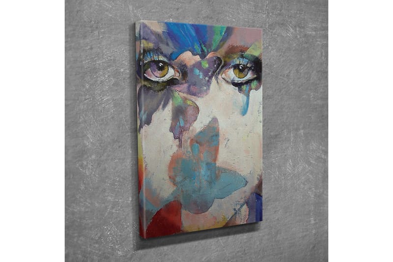 Canvastavla - Ögon med abstrakta färgtoner och drömlik bakgrund - Grön / Blå / Rosa - Inredning - Tavlor & konst - Canvastavlor