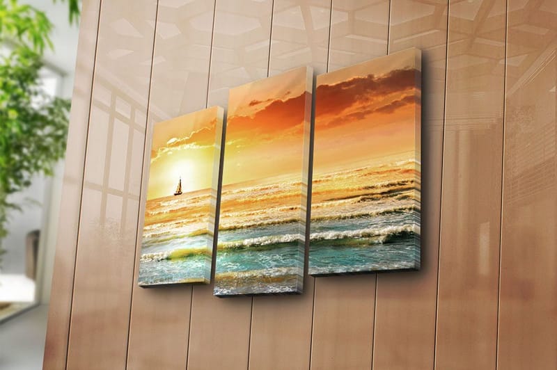 Canvastavla 3-pack Flerfärgad - 20x39 cm - Inredning - Tavlor & konst - Canvastavlor