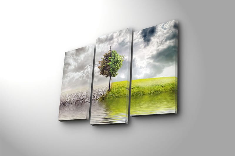 Canvastavla 3-pack Flerfärgad - 20x39 cm - Inredning - Tavlor & konst - Canvastavlor