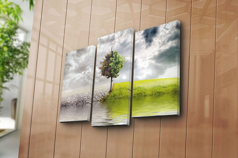 Canvastavla 3-pack Flerfärgad - 20x39 cm - Inredning - Tavlor & konst - Canvastavlor