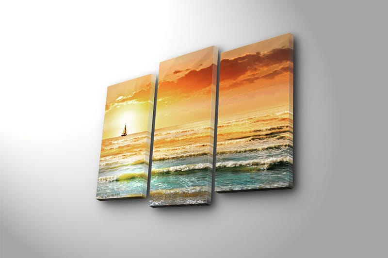 Canvastavla 3-pack Flerfärgad - 20x39 cm - Inredning - Tavlor & konst - Canvastavlor
