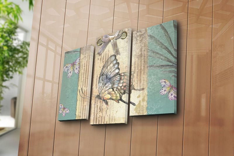 Canvastavla 3-pack Flerfärgad - 20x39 cm - Inredning - Tavlor & konst - Canvastavlor