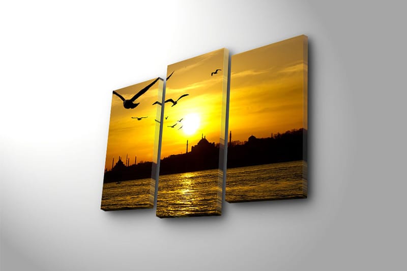 Canvastavla 3-pack Flerfärgad - 20x39 cm - Inredning - Tavlor & konst - Canvastavlor