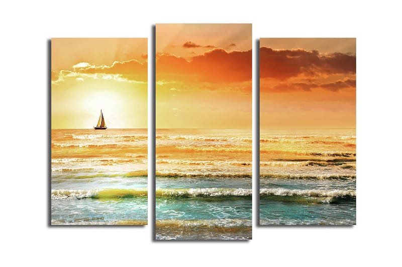 Canvastavla 3-pack Flerfärgad, 20x39 cm