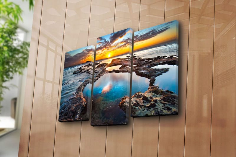 Canvastavla 3-pack Flerfärgad - 20x39 cm - Inredning - Tavlor & konst - Canvastavlor