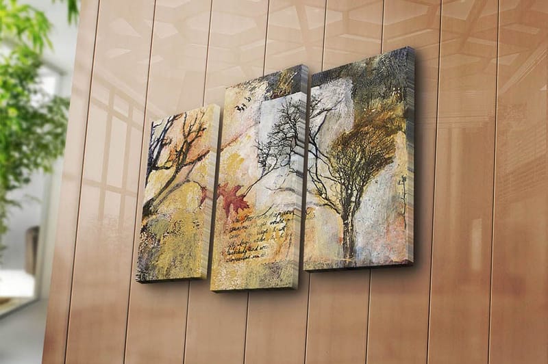 Canvastavla 3-pack Flerfärgad - 20x39 cm - Inredning - Tavlor & konst - Canvastavlor